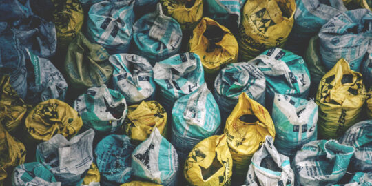 Bags if recycled waste - Care homes waste management